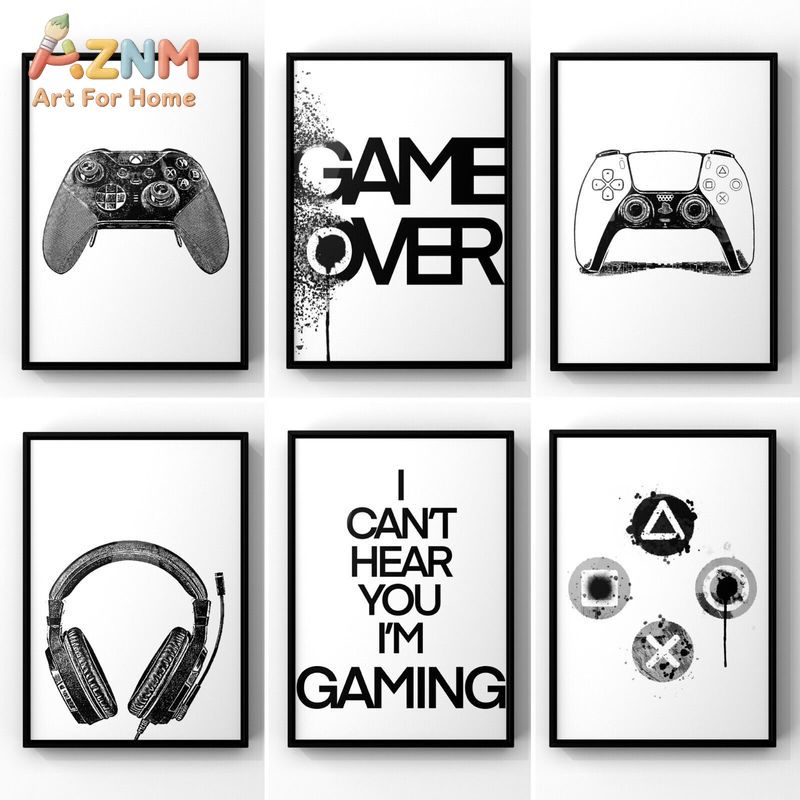 AZNM Black White Gaming Canvas - огляд і ціна Gaming Accessories For Room